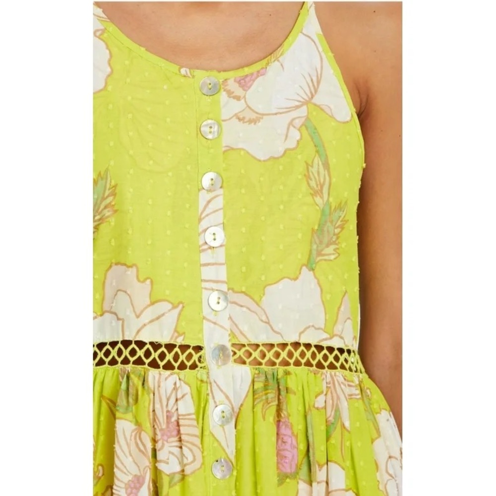 FARM Rio Lime Floral Halter Midi Dress - Picture 3 of 8